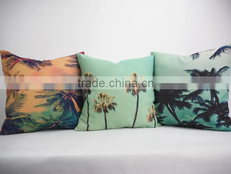 Throw decorative hotel pillows square plain patterned cushion cover scenery digital printing pillow case