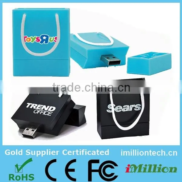 soft pvc customized design , custom pvc shopping bag usb