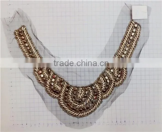Wholesale Fashion Handmade Beaded Neckline Piece For Garment