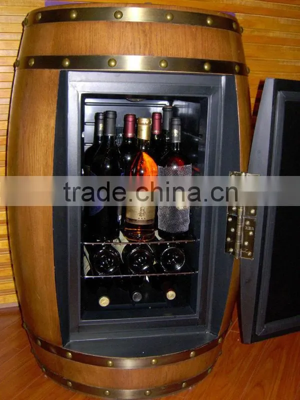 Novel Fridge Wooden Commercial Barrel Cooler OAK Wood Wine Beer Barrel Fridge OEM Color