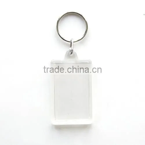 Customized plastic key chain with metal keyring