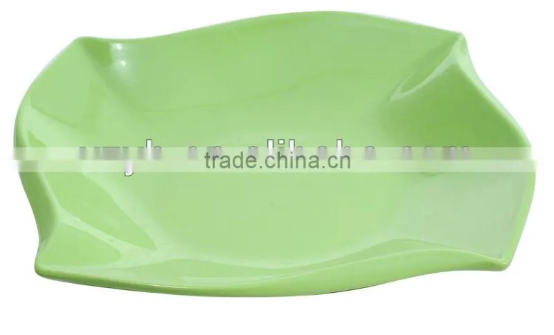 colorful fan blade shaped melamine plate