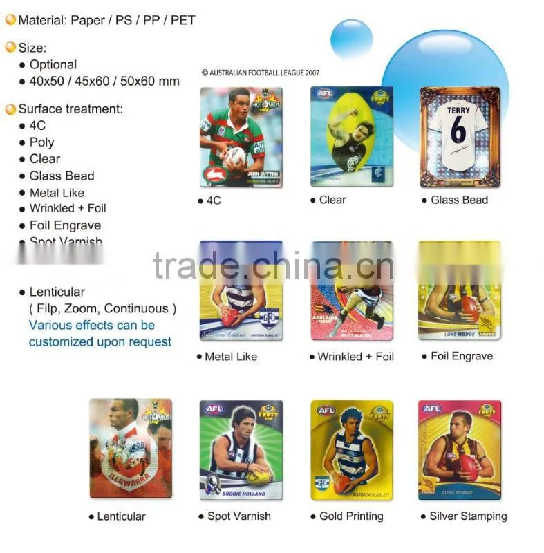Sport Offest Printing Trading Card