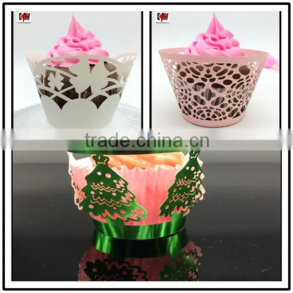 New Cheap Party Laser cut Cupcake Wrapper