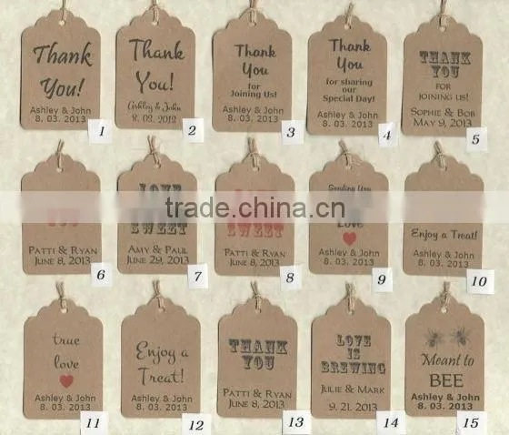 Recycled kraft paper hang tags for lady's clothing