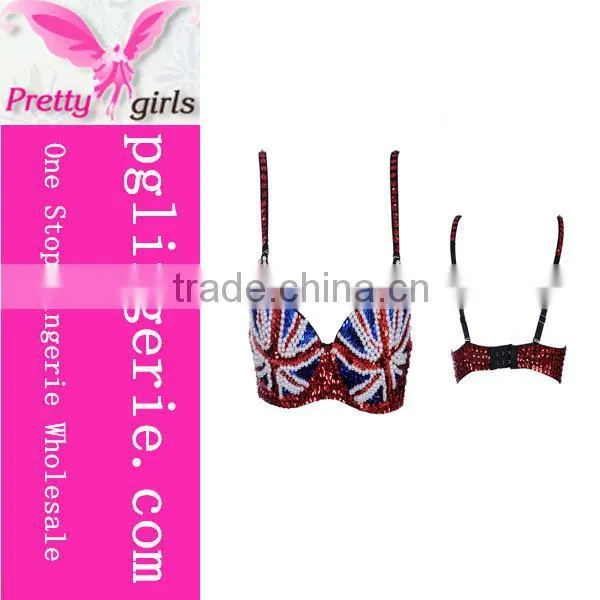 Sexy Ladies Bra Studs Punk Push-Up Bra Spikes