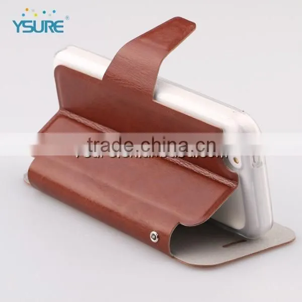 2016 Hot Sales Slim PU Leather Case for iphone6 with big magnet and support stand
