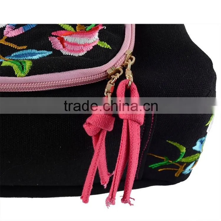 New fashion peony flower embroidery shoulder bag/messenger bag canvas Shoulder Bag For women