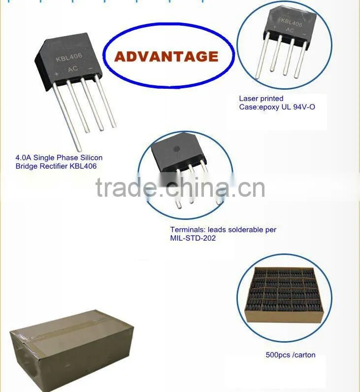 Single Phase 2.0 A 1000V Silicon Bridge Rectifier KBP210