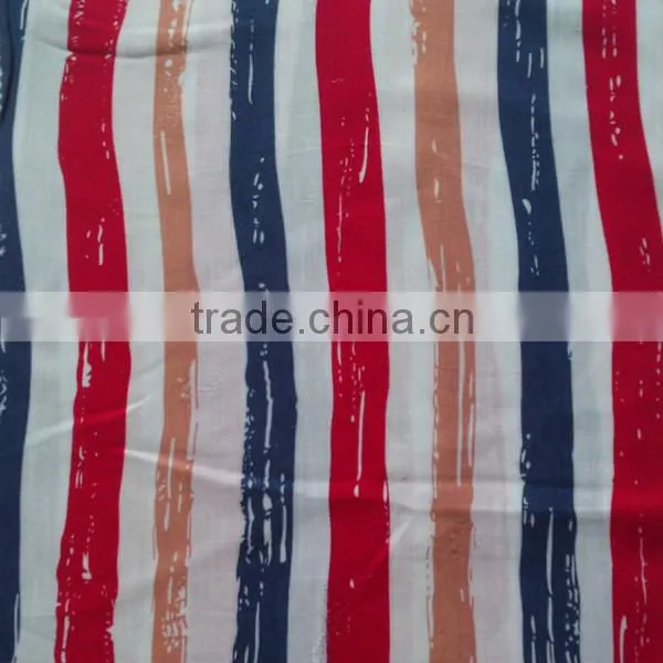 stripe- printed rayon fabric