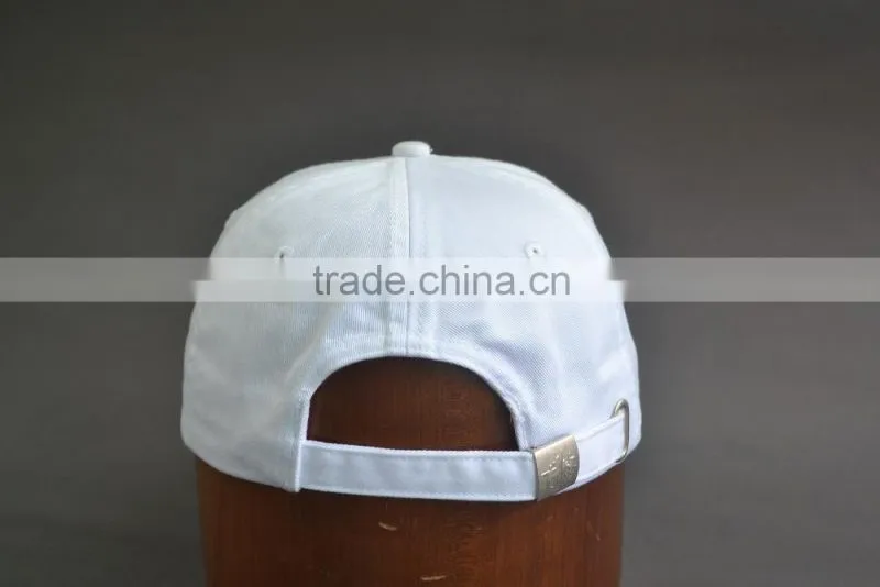 white cotton baseball washed cap