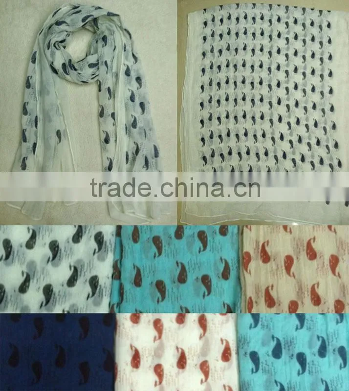 Good Selling dark color irregular pattern gauze scarf