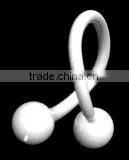 White plated spiral eyebrow rings twist body jewelry