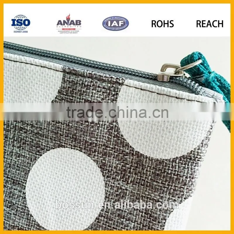 Custom Makeup Travel Promotional Fashion JUTE Cosmetic Bags,JUTE make up brushes bag