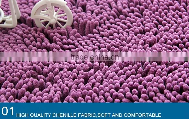 non slip machine made water absorbent microfiber chenille bath mat