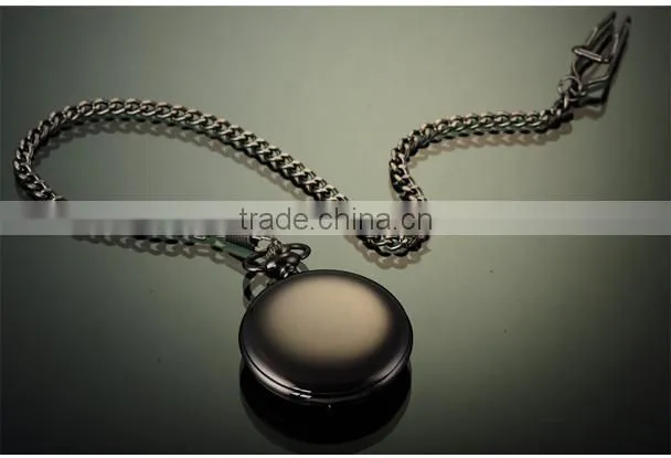 Vintage Men White Dial Analog Pendant Quartz Pocket Watch