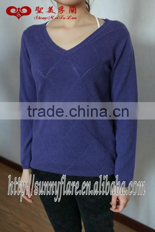 2013 new pure Cashmere V-neck pullover
