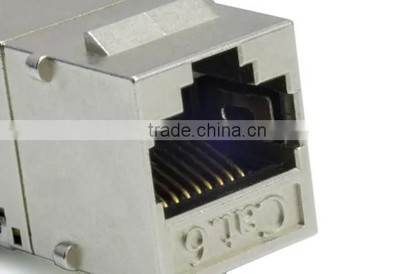 Taiwan Supplier RJ45 Cat6 180 Degree Shielded STP Straight Keystone Coupler
