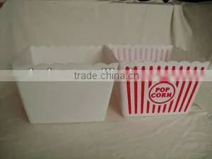 disposable square plastic popcorn bowl