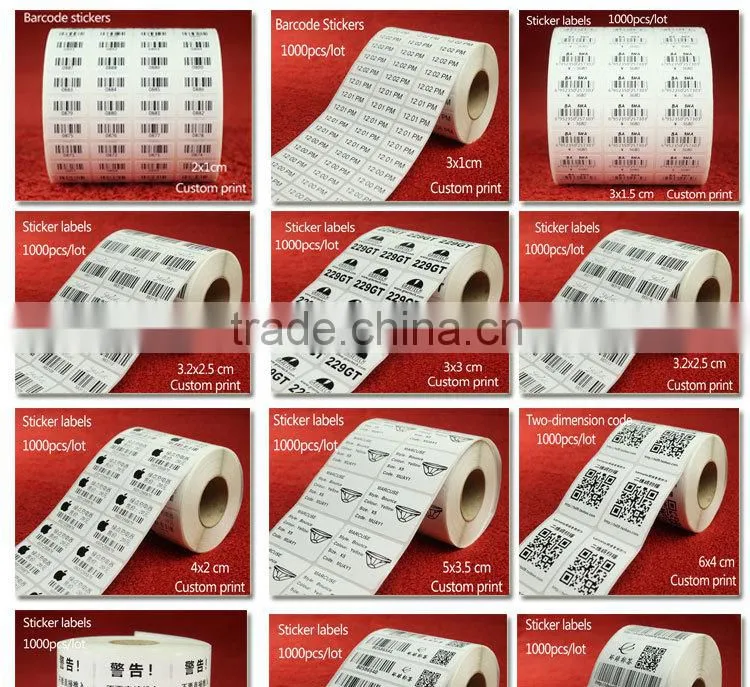 Custom print logo packaging label with adhesive paper sticker