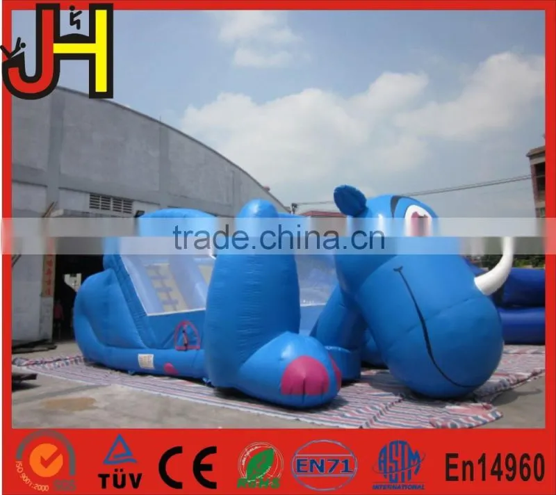 Hot sale inflatable rhino combo, inflatable bouncer slide, inflatable bounce castle