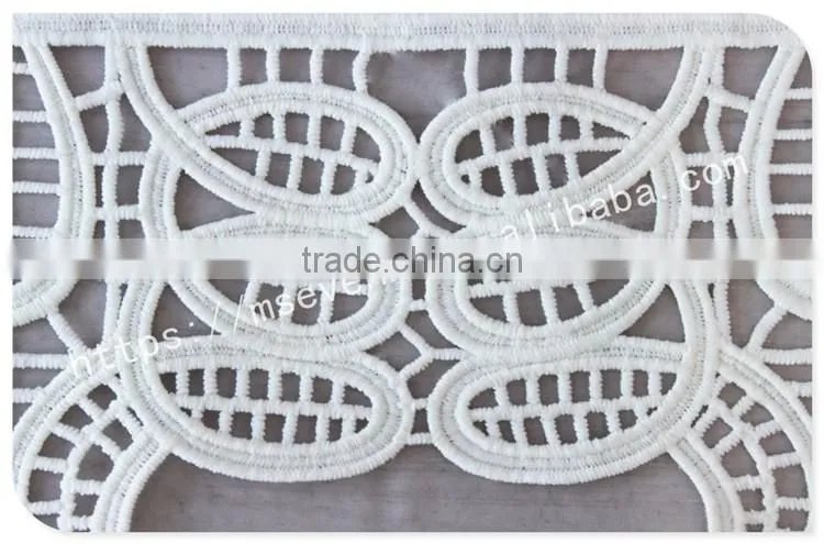 High quality 13.5cm width water soluble polyetser crochet trim in white