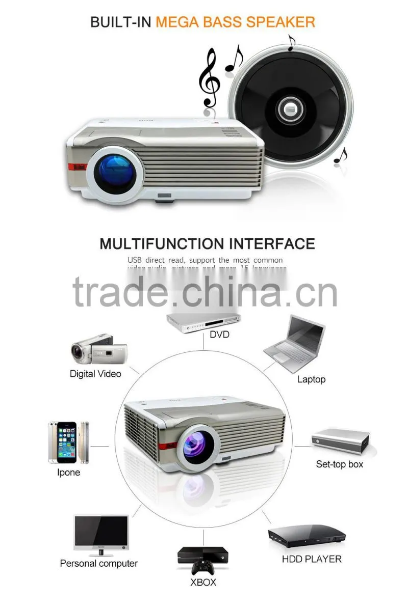 New the beam cheap movie and business 4200 lumens projectors 2016 for tv