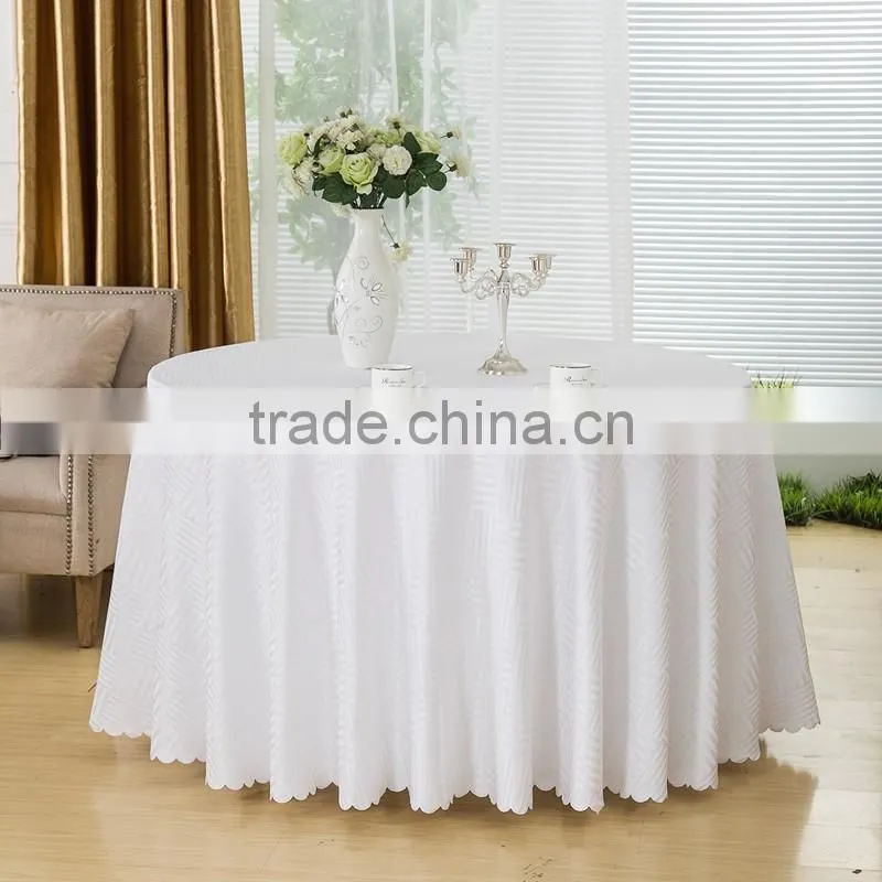 bulk round shape white luxurious wedding table cloths with printing