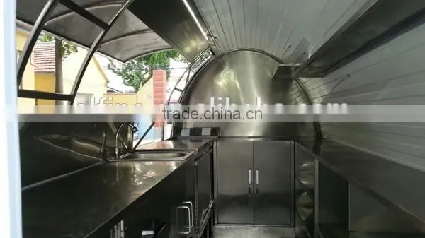 2016 customized made stainless steel mobile hand push food cart for sale