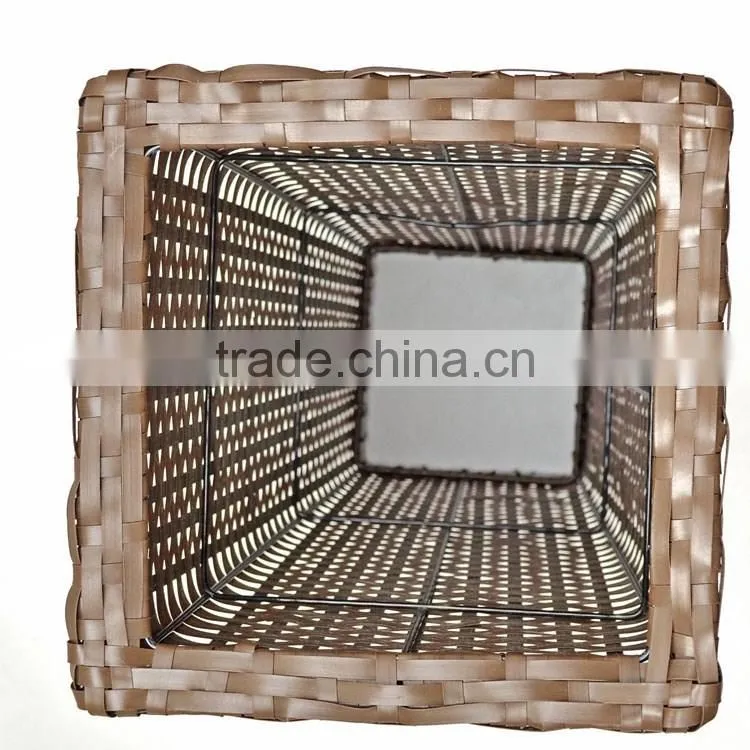 Outdoor garden patio decor plastic rattan plant pots tall large planters
