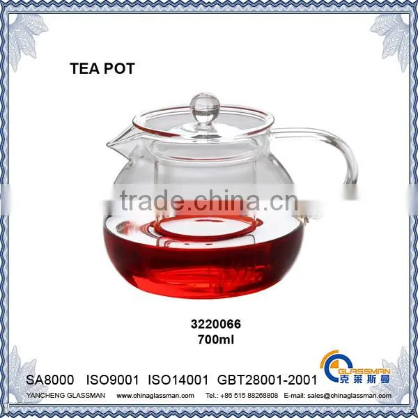 hot sale fancy borosilicate glass tea pot TP066