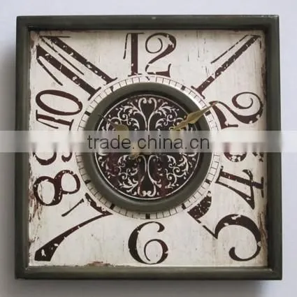 Popular Style ! 2016 Decorative Square Wooden MDF Wall Clock