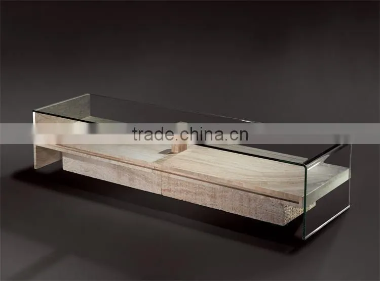 New Turkish White Travertine Base End Table