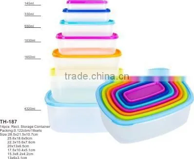 5pcs as a set square food container PP plastic storage box