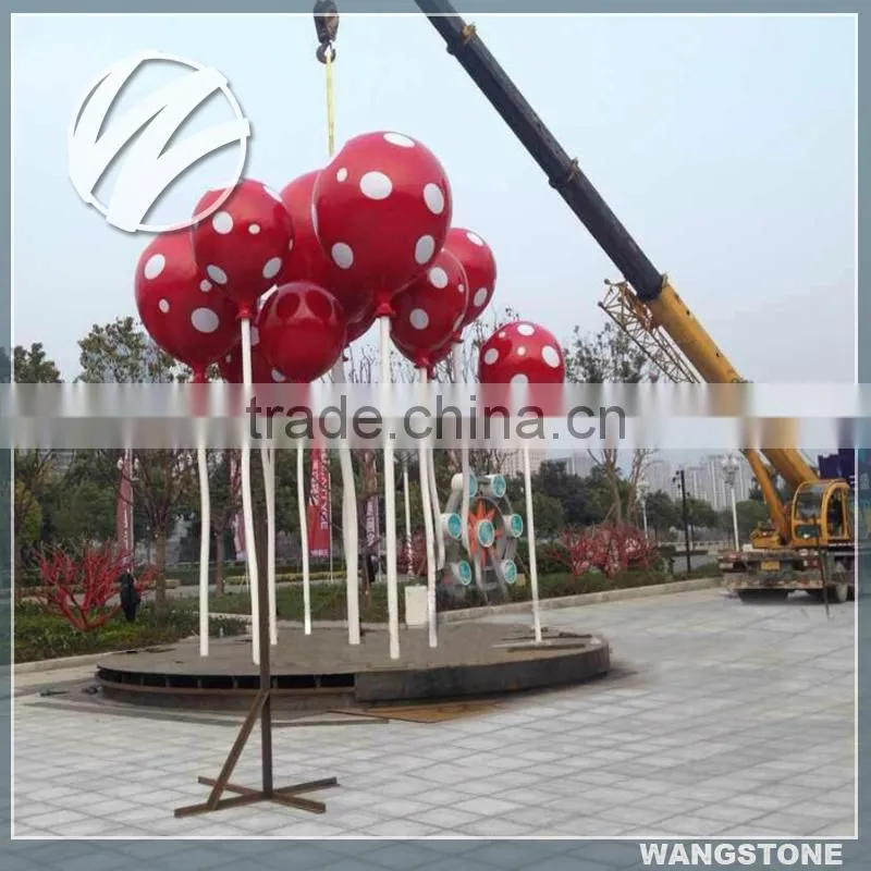 Outdoor art painted finish stainless steel balloon sculpture
