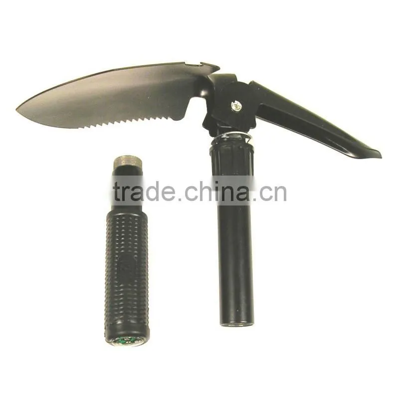outdoor survival garden folding spade with compass