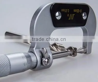 Point Micrometer with Tip Spindles and Anvils for Measuring Drills Grooves or other Dimensions