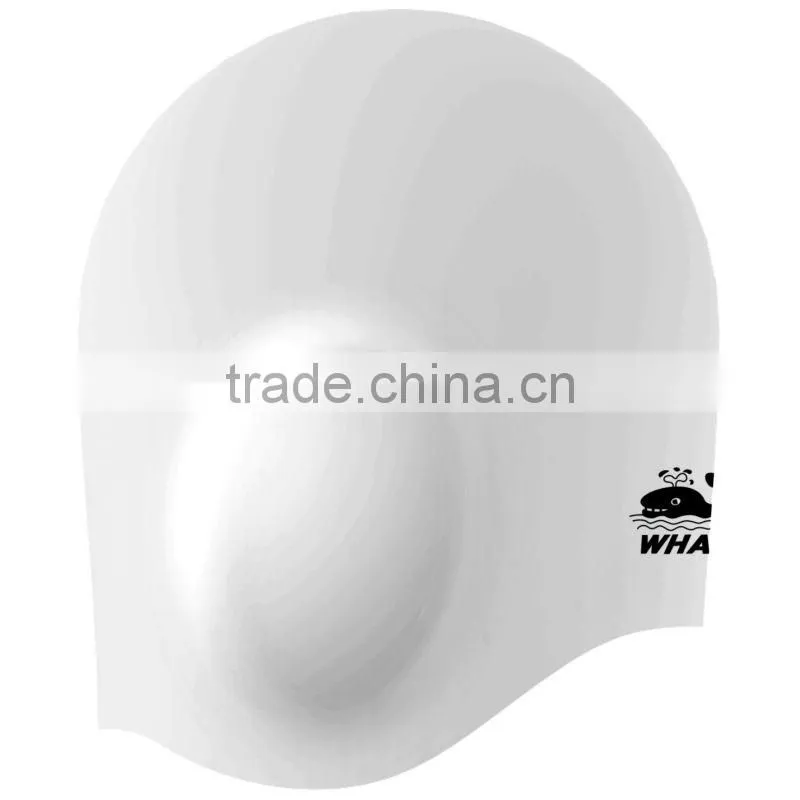 3D Ear Guanrd swim cap with 100%silicone, Unique design swim cap