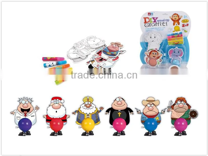 DIY painting animal wind up mini toy for kids