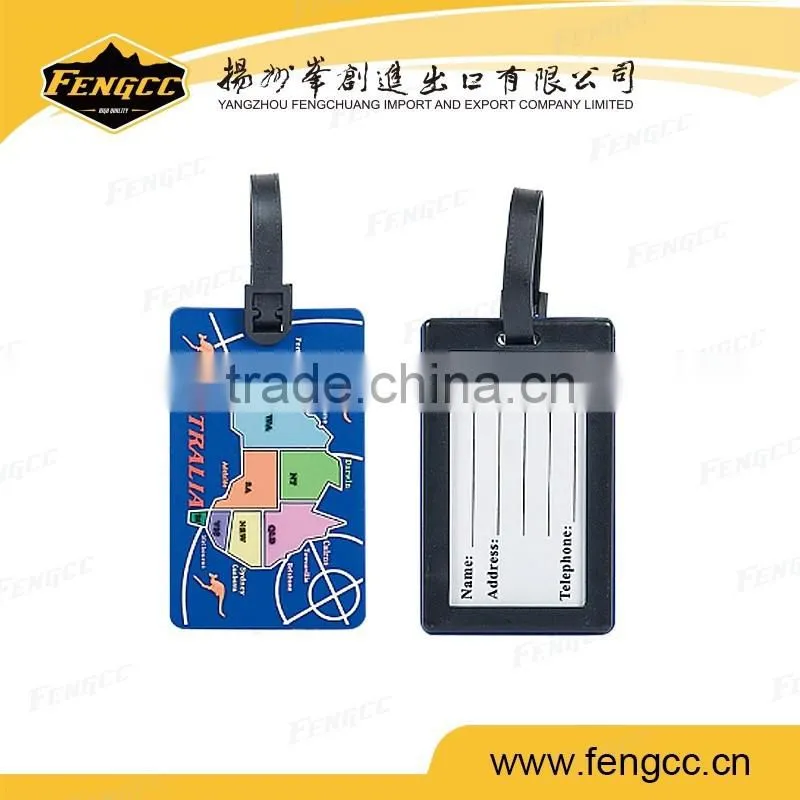 Promotion customized smart soft pvc luggage tag for airplane