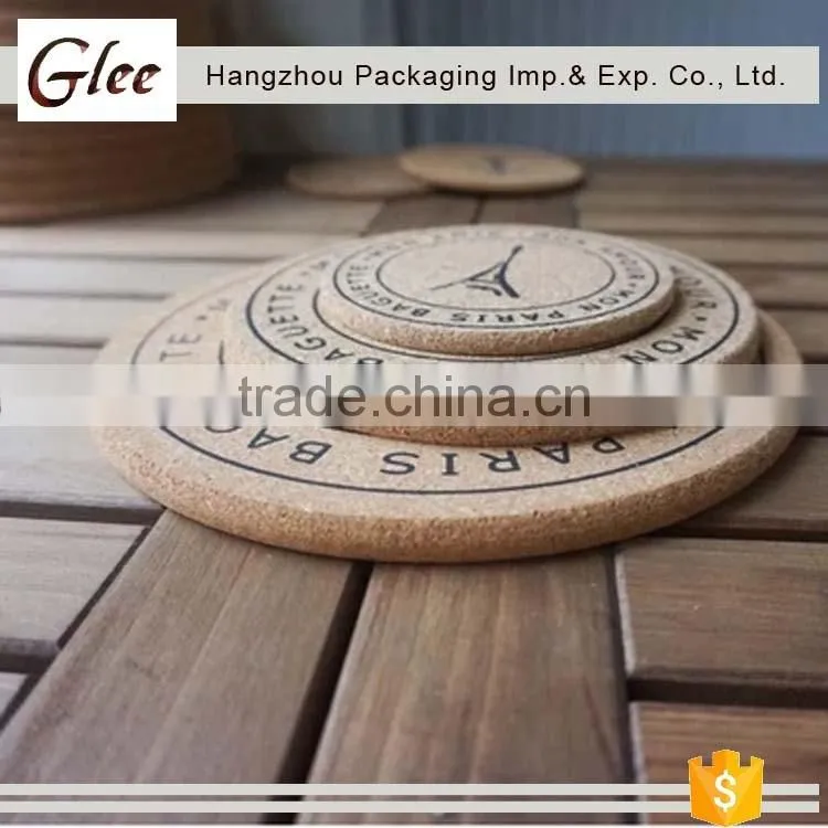 unique cute custom logo cork cup mat