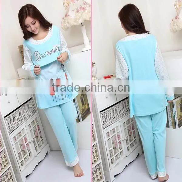 Summer Cool Color Maternity Breastfeeding Pajamas