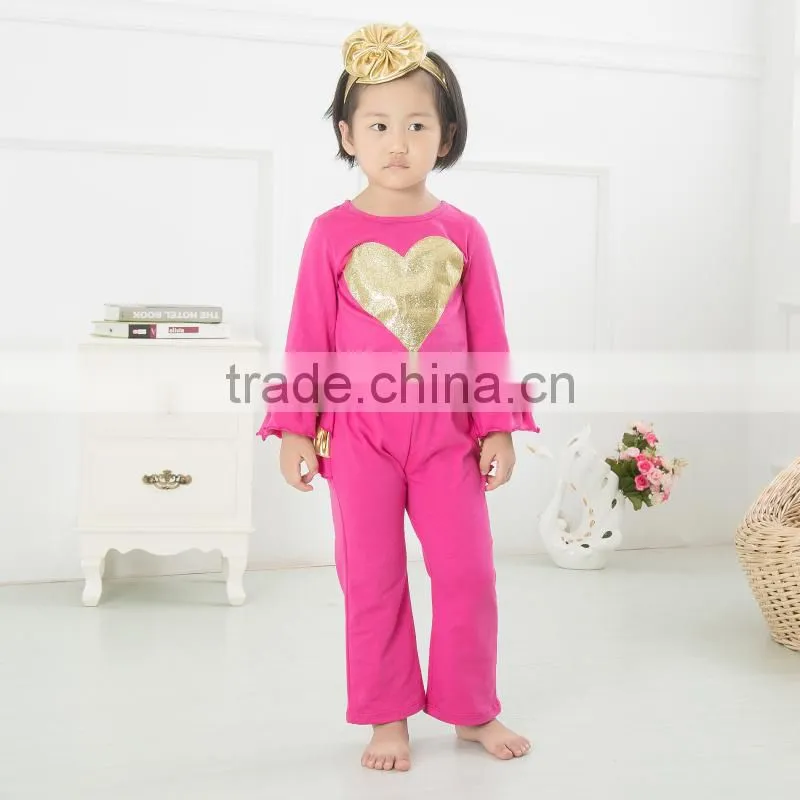 Fall Latest Boutique Girls Halloween Outfits with Pumpkin Wholesale Kids Cotton Orange Chevron Ruffle Pants Clothing Sets