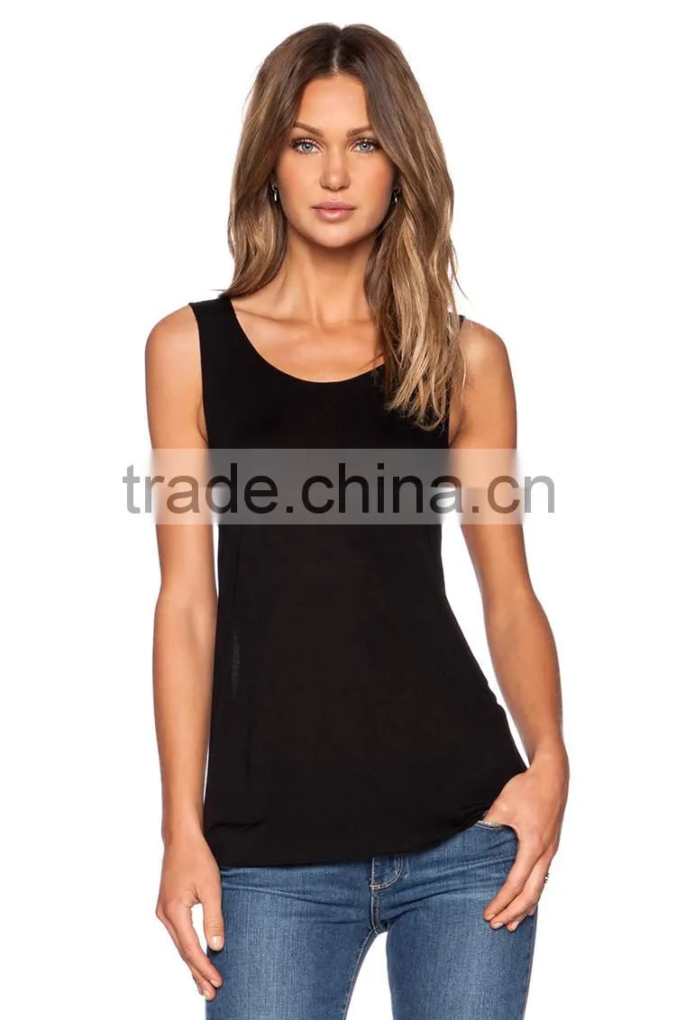 Plain black singlet form slimming stringer tank top bodybuilding