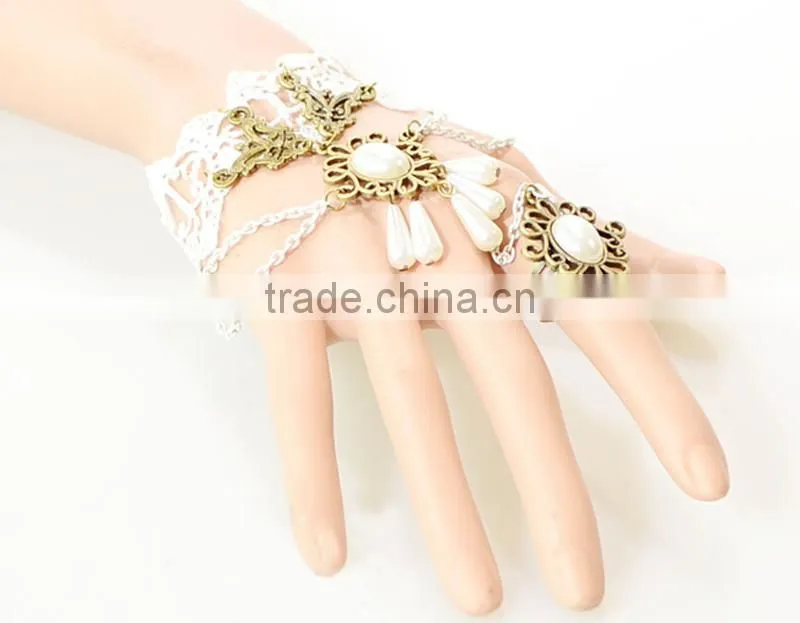 2015 hot selling lace bracelet&ring sets bride wedding jewelry set wholesale