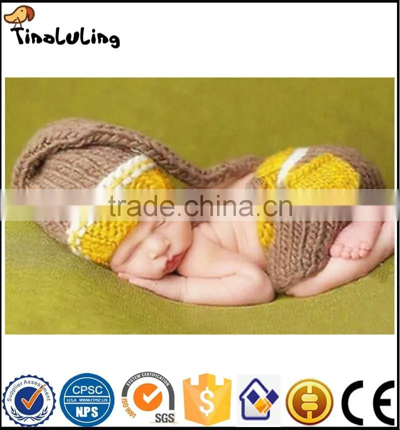 NPT65 Tinaluling 100% woolen gray and yellow 2 pcs newborn photography props for baby
