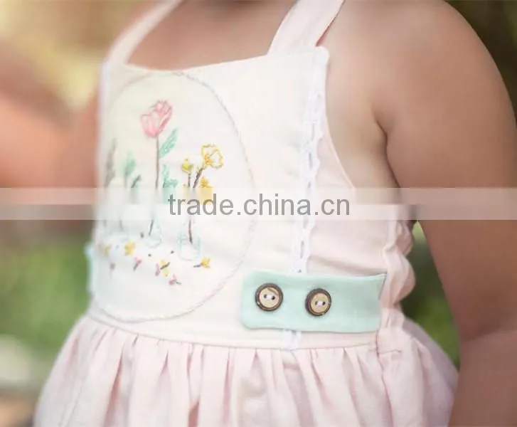 Flower And Tree Embroidery Design Girls' Dress Child Clothes Baby Girl Frocks