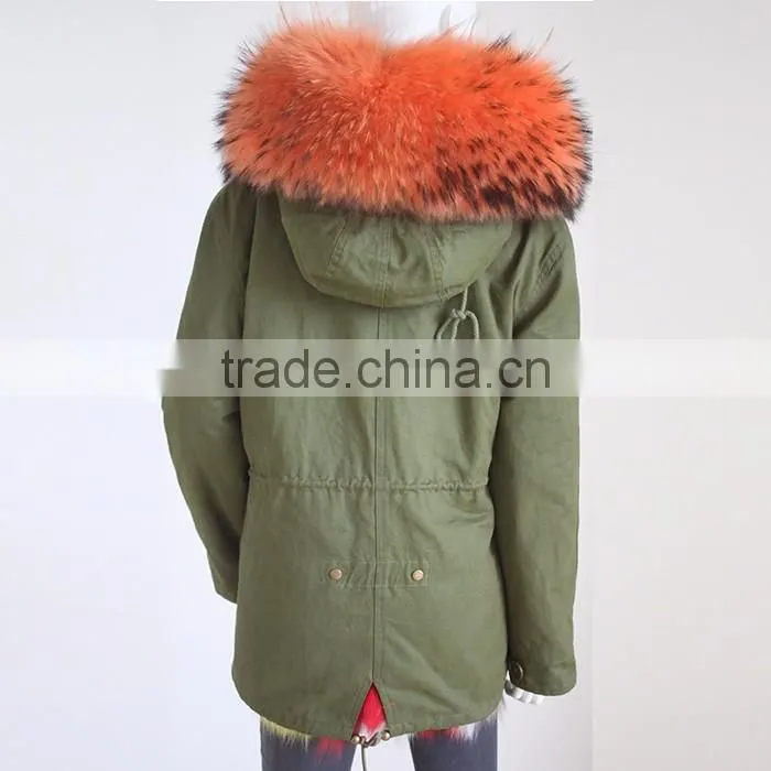 Myfur Customized Factory Winter Parka Jacket with Fur Lining and Hooded