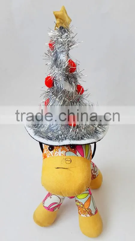 factory sale green Christmas tree style pet top hats