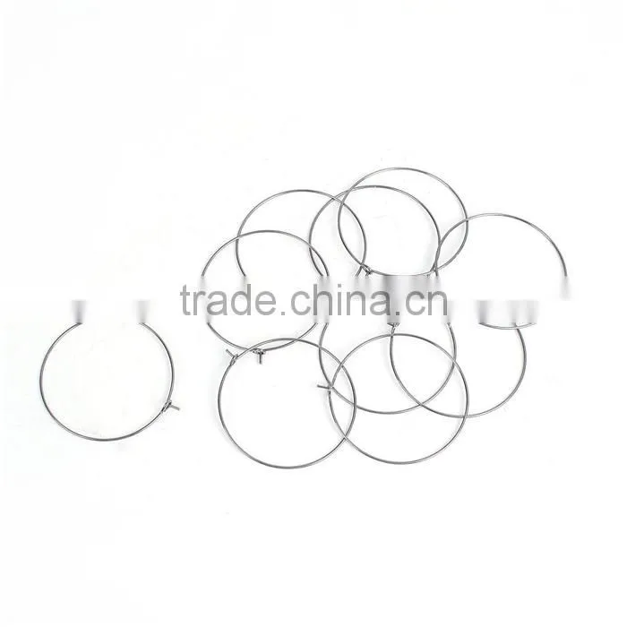 Stainless Steel Wine Glass Charms Round Silver Tone Custom Wine Glass Charms